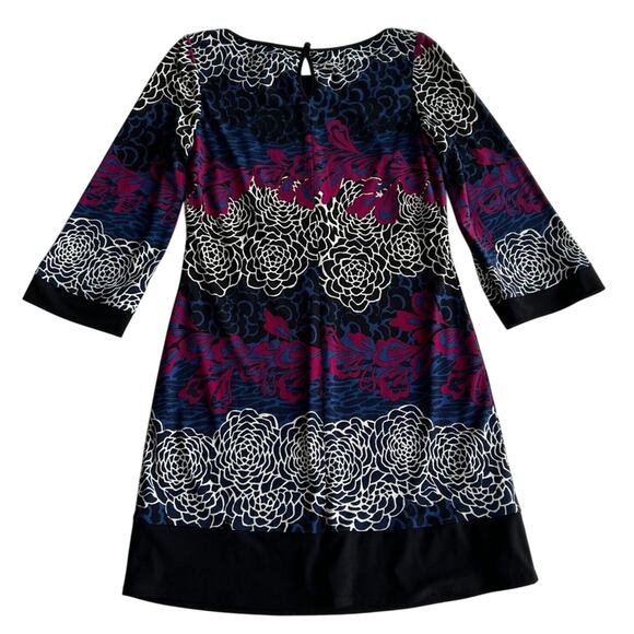 Laundry by Shelli Segal 3/4 Sleeve Printed Multicolor Dress Women's Size Small - Picture 2 of 9